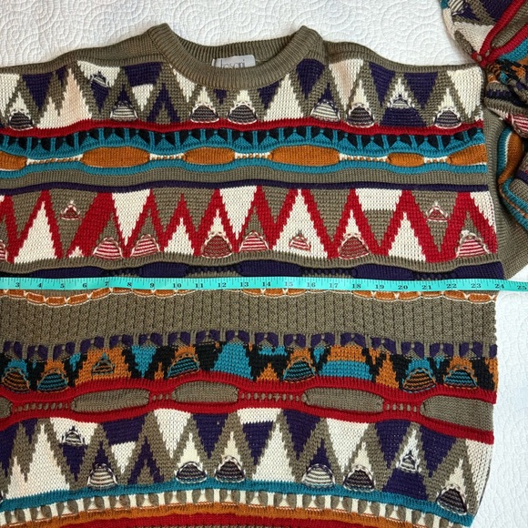 Vintage 90s Tosani 3D knit sweater Mens large Coogi Style - Picture 10 of 14